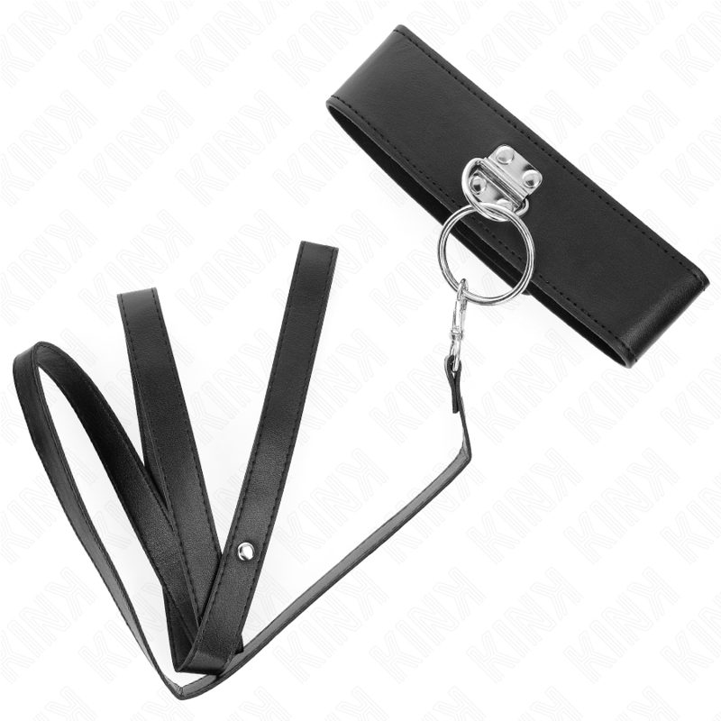 Laisse Cloutée BDSM Collier Cuir Réglable 116 cm - Kink