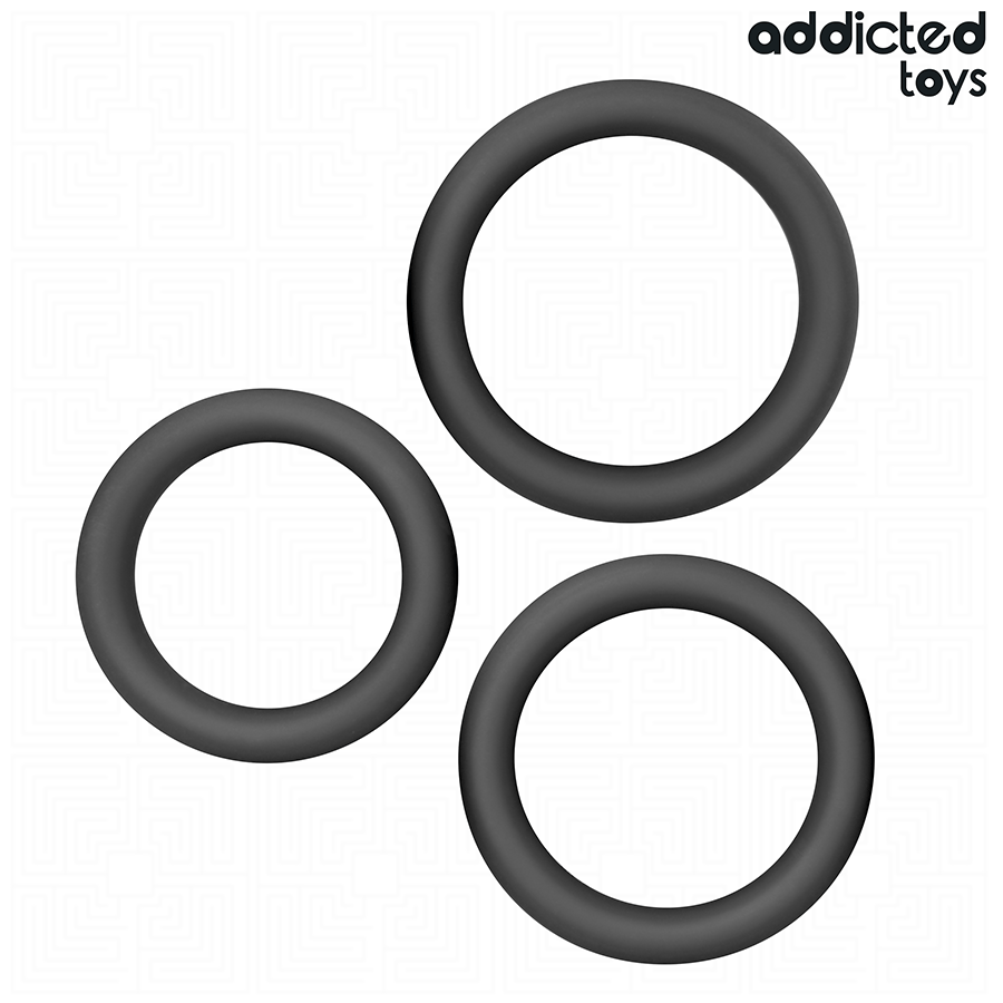 Lot de Cockrings en Silicone Souple 3 Anneaux - Addicted Toys