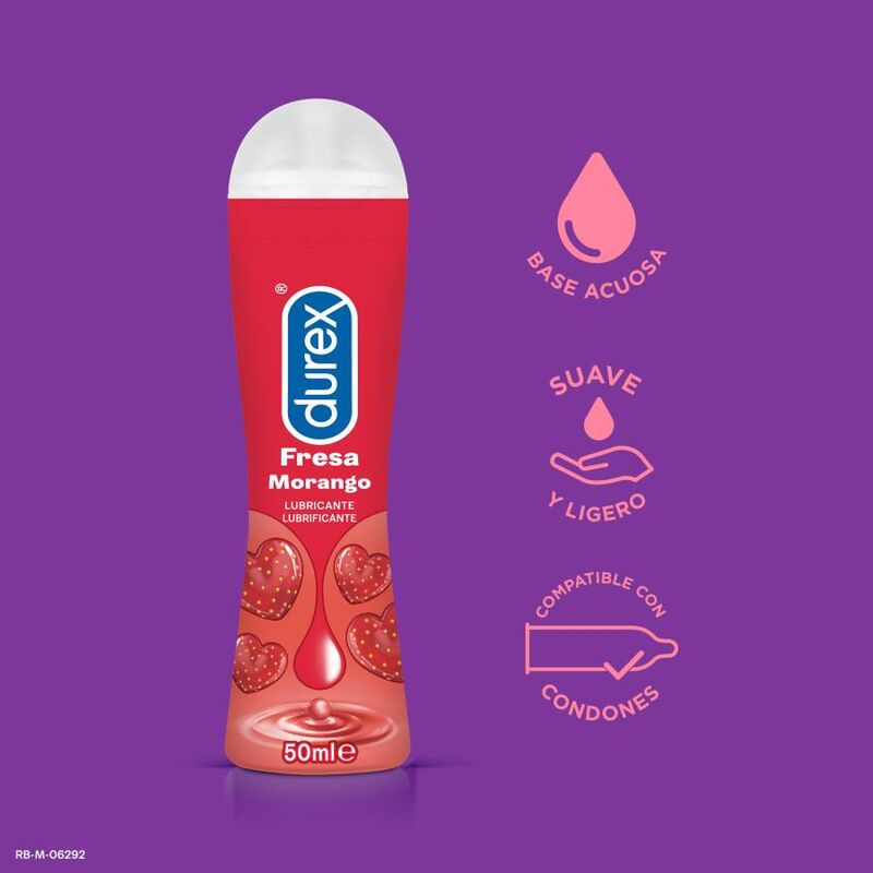 Lubrifiant Comestible Play Fraise Sans Sucre 50 ml - Durex