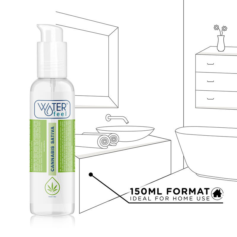 Lubrifiant Eau Cannabis Huile de Chanvre Arôme Unique 150 ml - Waterfeel