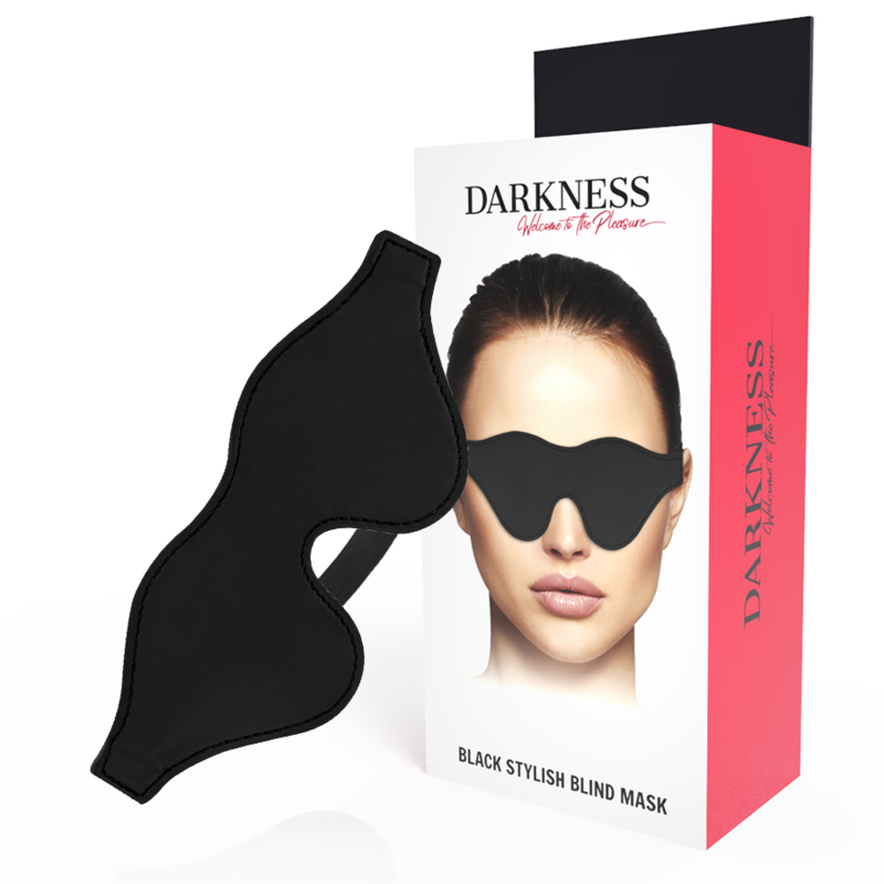 Masque BDSM Bandeau Yeux PVC - Élastique Ajustable - Darkness