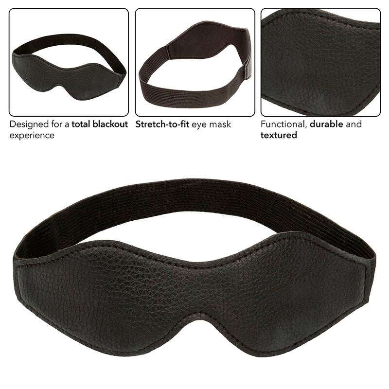 Masque BDSM Black-Out Nocturnal Cuir Doublure Néoprène - CalExotics