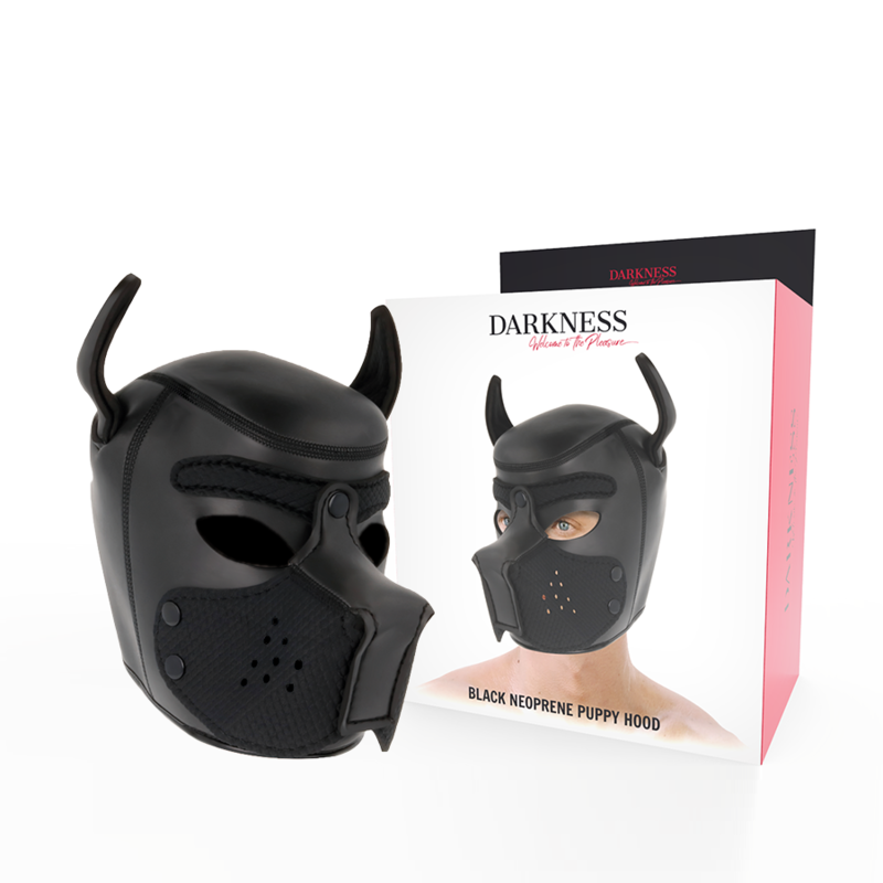 Masque Chien Néoprène Museau Amovible - Petplay BDSM - Darkness