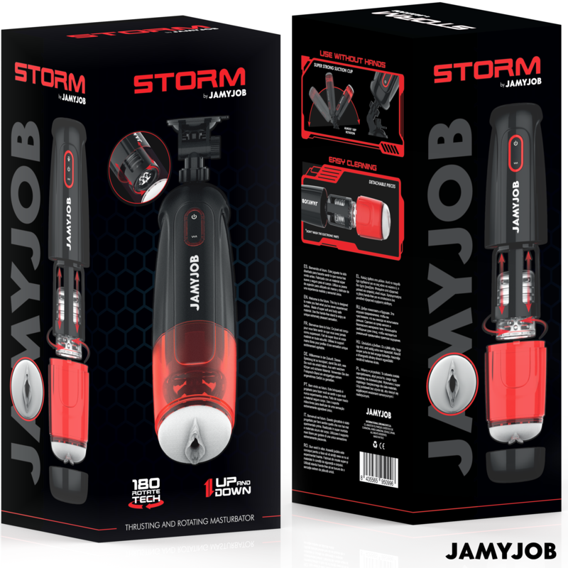 Masturbateur Automatique Storm Rotation et Poussée 10 Modes Rechargeable - Jamyjob