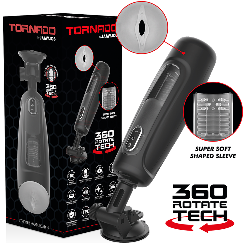 Masturbateur Automatique Tornado Rotation 360° 10 Modes Mains Libres - Jamyjob