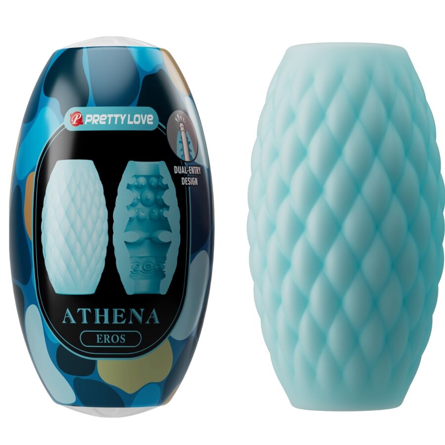 Masturbateur Double Entrée Athena Eros Texturé Compact - TPR - Pretty Love