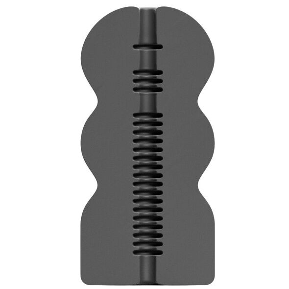 Masturbateur Pookie Design Artistique Intérieur Strié 17 cm - All Black