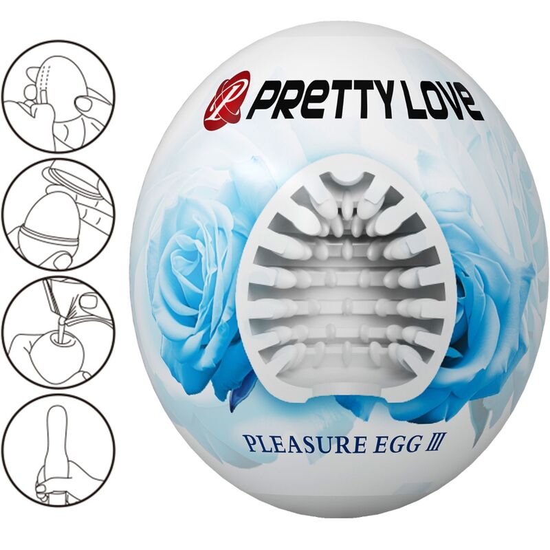 Masturbateur Œuf Texture Nervurée Extensible Étanche - Pretty Love