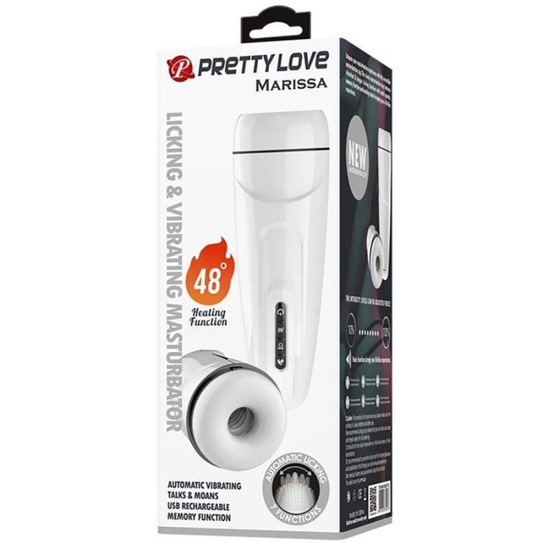 Masturbateur Vibrant Chauffant Marissa Aspiration Voix 12 Modes - Pretty Love
