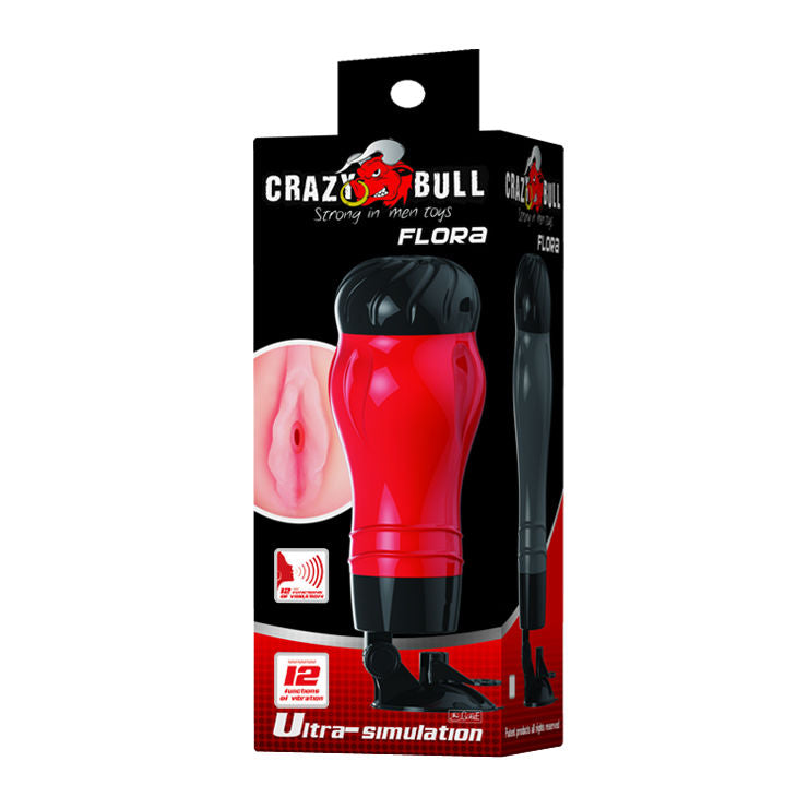 Masturbateur Vibrant Flora Vagina Base Ventouse 12 Modes - Crazy Bull