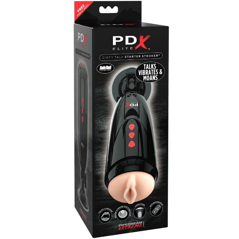 Masturbateur Vibrant Sonore Dirty Talk Starter Mains Libres 10 Modes - PDX Elite