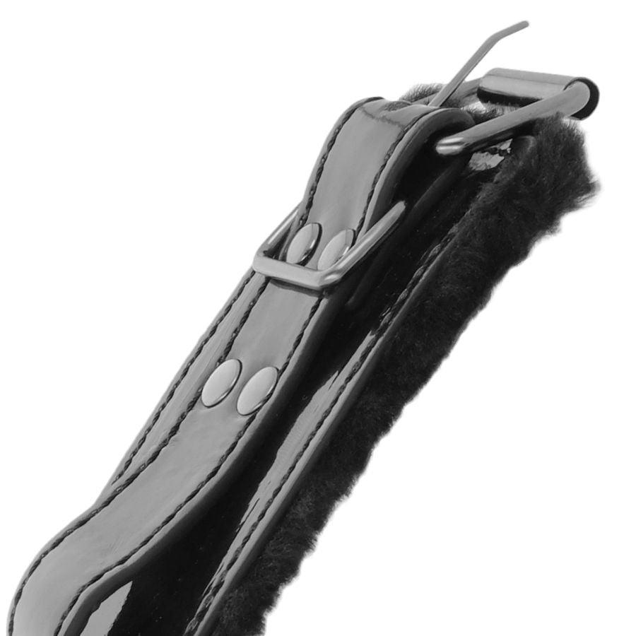 Menottes BDSM Cuir Ajustables avec Cadenas Poignets Chevilles - Darkness