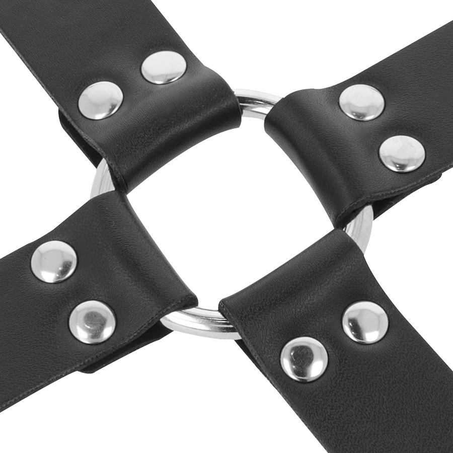 Menottes BDSM Cuir Mains et Pieds Réglables Anneaux en D - Darkness