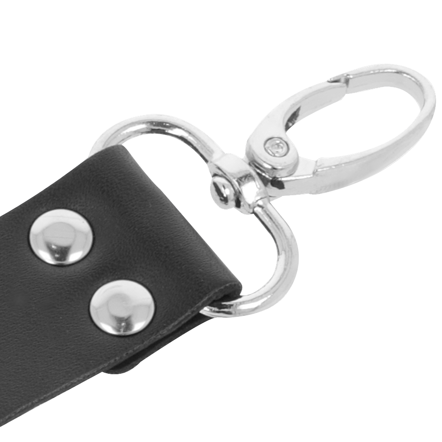Menottes BDSM Cuir Mains et Pieds Réglables Anneaux en D - Darkness