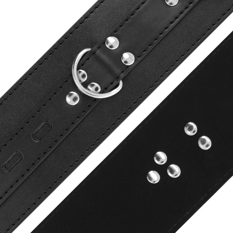 Menottes BDSM Cuir Synthétique Boucles Réglables Néoprène - Darkness