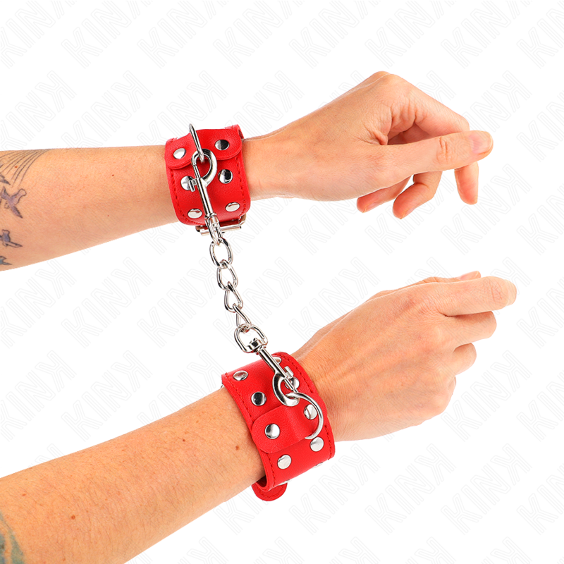 Menottes BDSM Kink Double Ligne de Clous - Réglables Haute Résistance