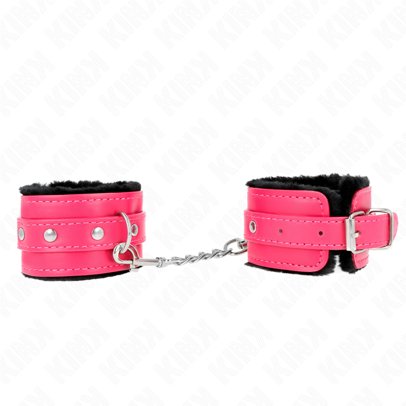 Menottes BDSM Premium Kink Doublées Fourrure - Ceinture Réglable