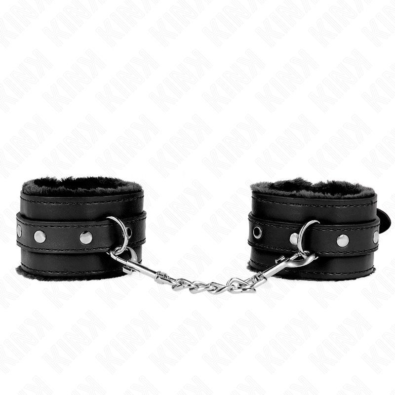 Menottes BDSM Premium Kink Doublées Fourrure - Ceinture Réglable