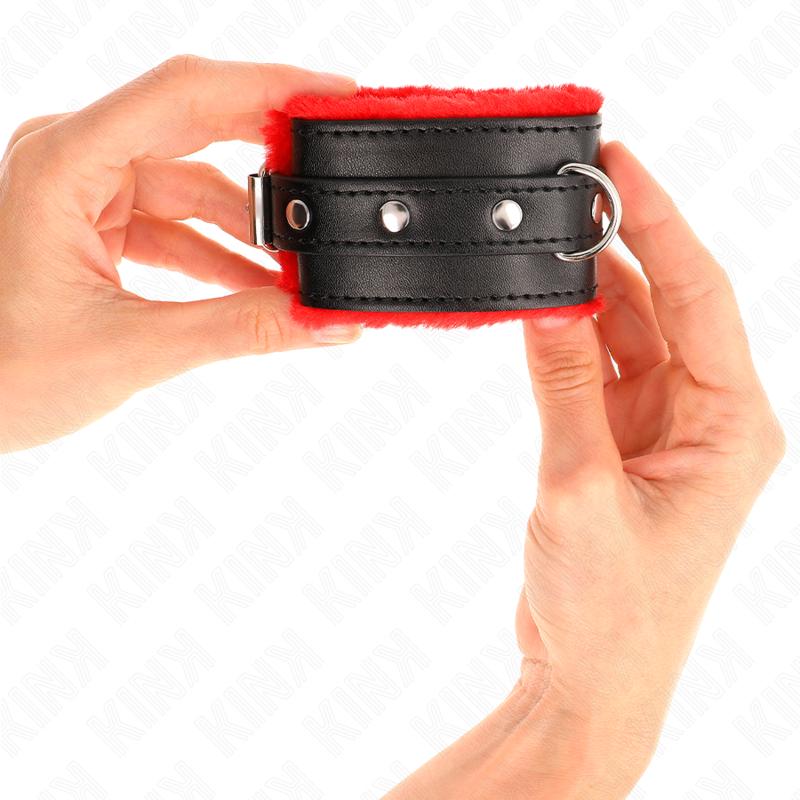 Menottes BDSM Premium Kink Doublées Fourrure - Ceinture Réglable