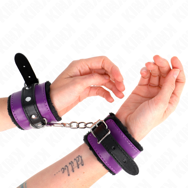 Menottes BDSM Premium Kink Doublées Fourrure - Ceinture Réglable