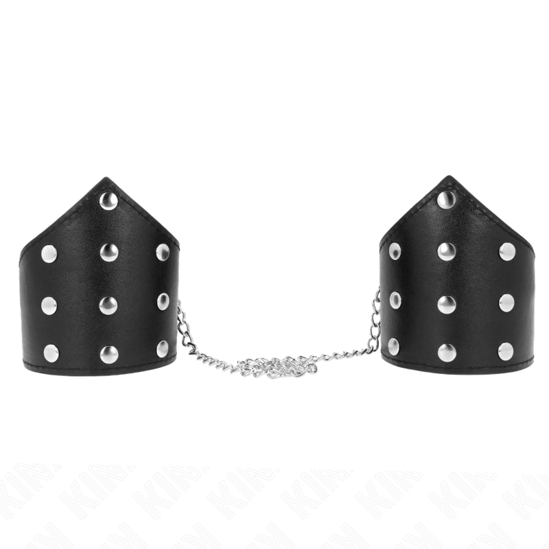 Menottes BDSM Style Point Noir Chaîne Réglable 17-23 cm - Kink