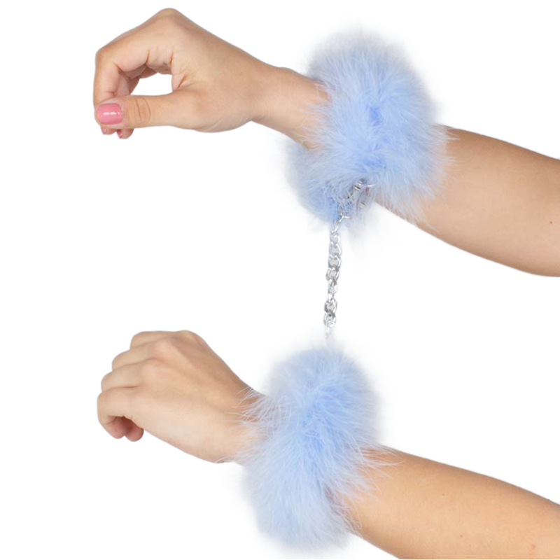 Menottes Plumes Marabou Chaîne Aluminium - Secretplay