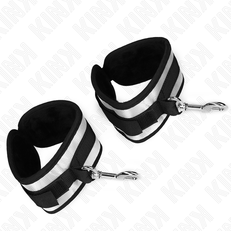 Menottes Poignets BDSM Néoprène Gris Confort 23 x 5 cm - Kink