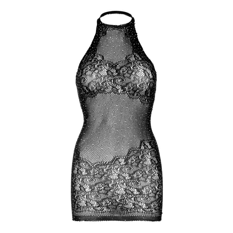 Mini-Robe Dos Nu Strass Dentelle et Filet Taille Unique - Leg Avenue