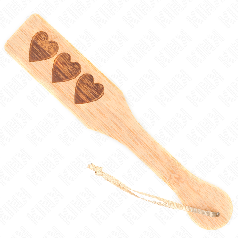 Paddle BDSM Bambou Design Cœur 32 x 5,5 cm - Kink