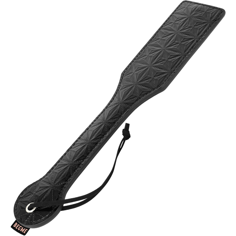 Paddle BDSM Cuir Végétalien Édition Noir 32 cm - Begme
