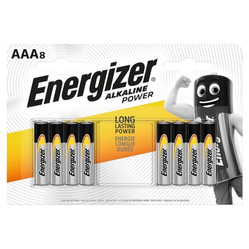 Piles Alcalines AAA LR03 1,5V Lot de 8 Longue Durée - Energizer