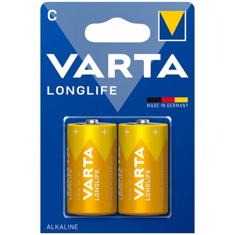 Piles Alcalines C LR14 Longue Durée Blister de 2 - Varta