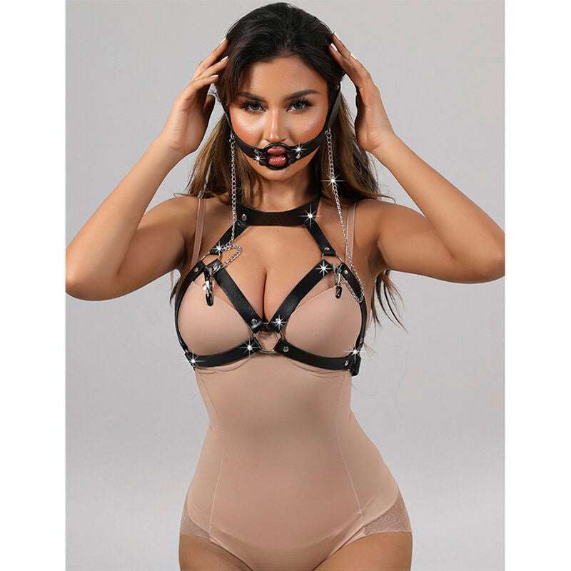 Pinces à Seins Bondage Cuir Noir Taille Unique - Subblime