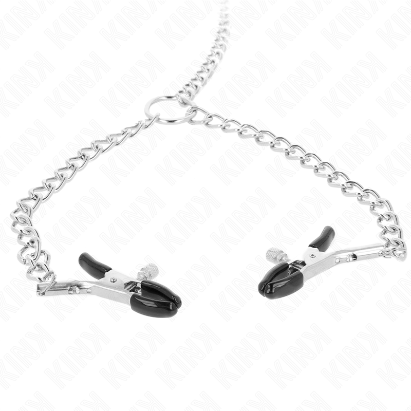 Pinces à Tétons BDSM Chaîne 32 cm avec 4 Pinces et Chaînes 14 cm - Kink