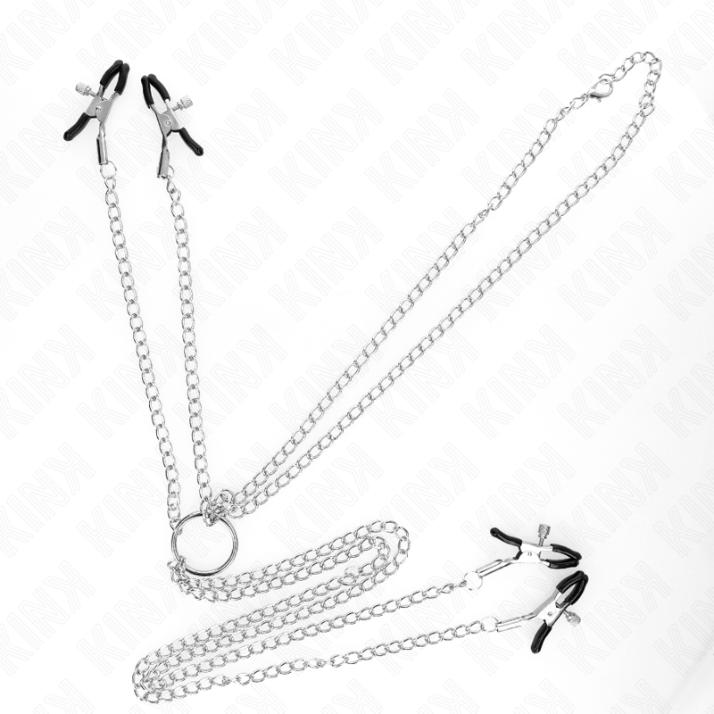 Pinces à Tétons et Clitoris Réglables Lot de 4 Argent - Kink