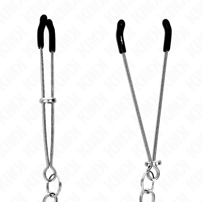 Pinces à Tétons Fines avec Chaîne Épaisse 30 cm BDSM - Kink