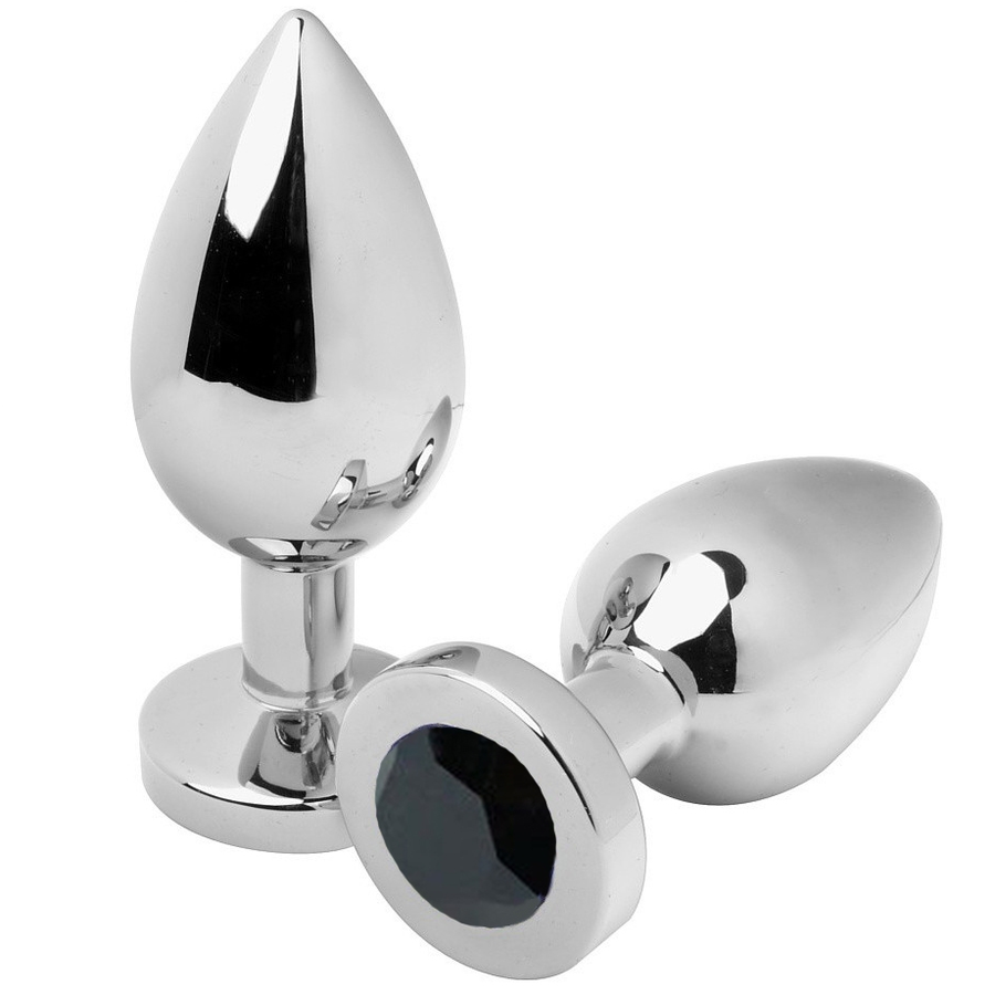 Plug Anal Acier Poli Cristal Décoratif - 2 Tailles - Metal Hard