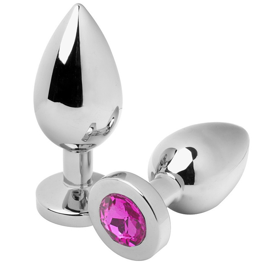 Plug Anal Acier Poli Cristal Décoratif - 2 Tailles - Metal Hard