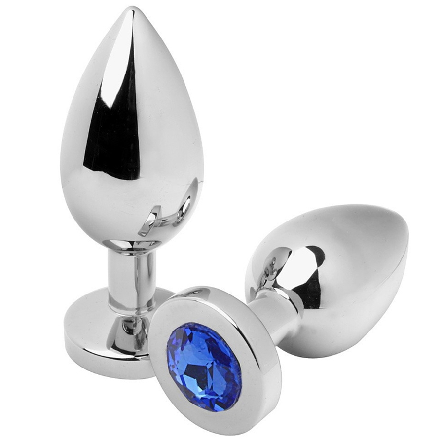 Plug Anal Acier Poli Cristal Décoratif - 2 Tailles - Metal Hard