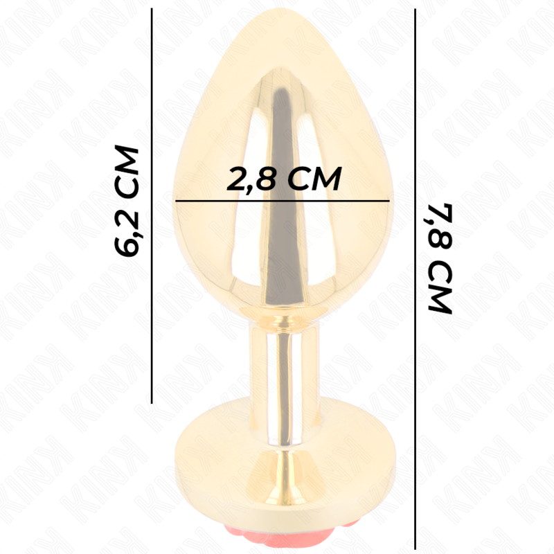 Plug Anal Bijou Rose Rouge Acier Inoxydable - Kink