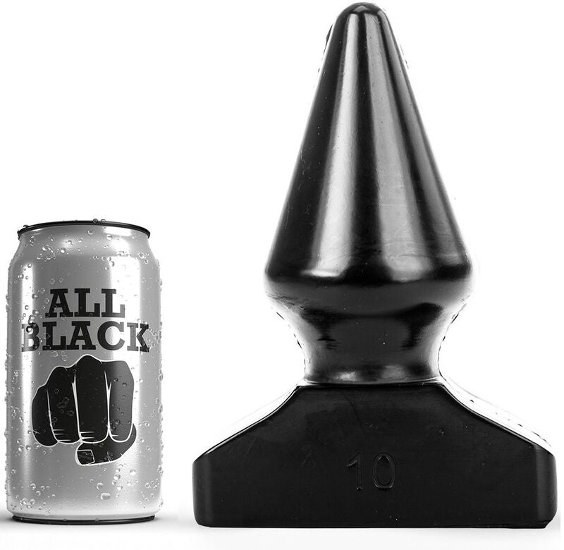 Plug Anal Conique  5 Tailles Grand Format PVC Étanche - All Black