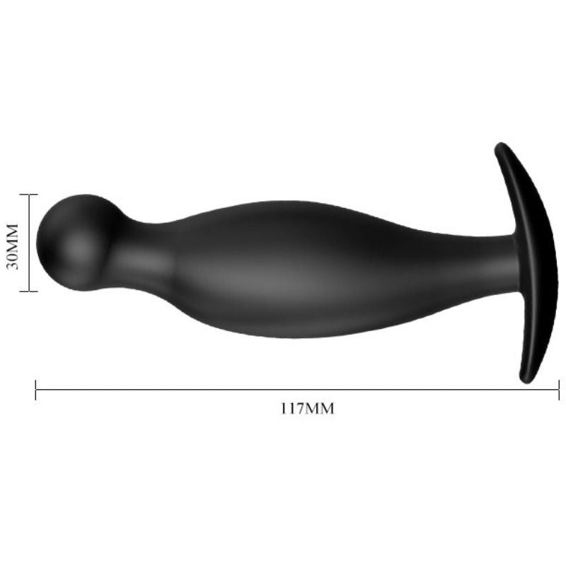 Plug Anal Ergonomique Silicone 11,7 cm Base Évasée Noir - Pretty Love