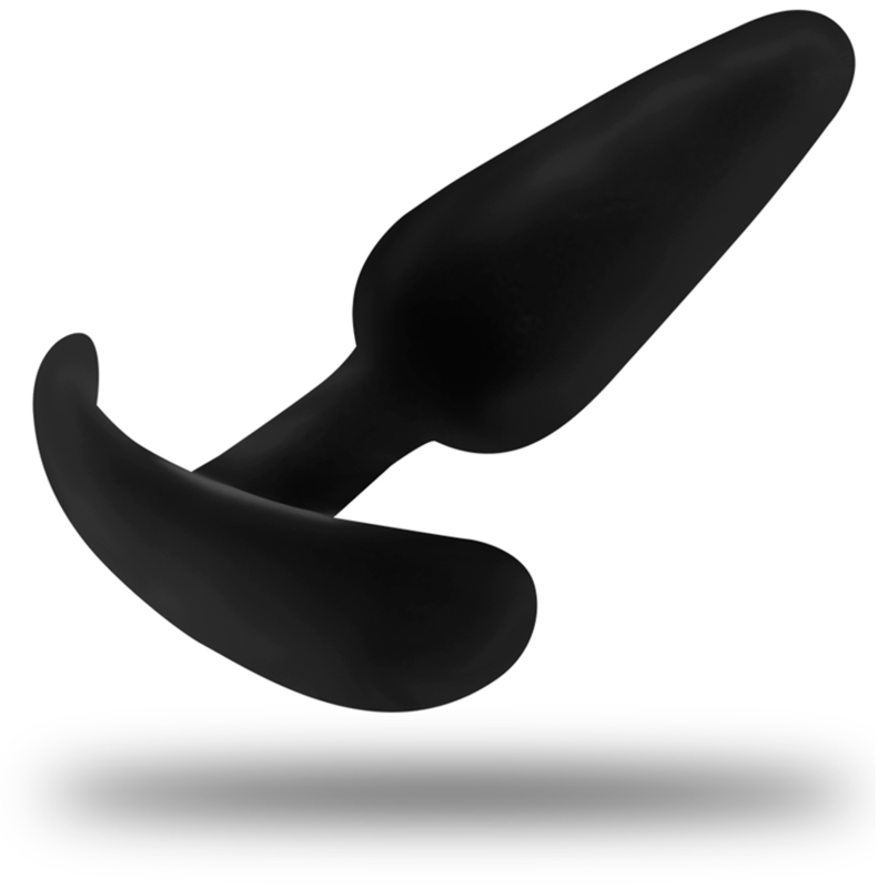Plug Anal Silicone Hansel Petite Poignée Base Évasée - Black&Silver