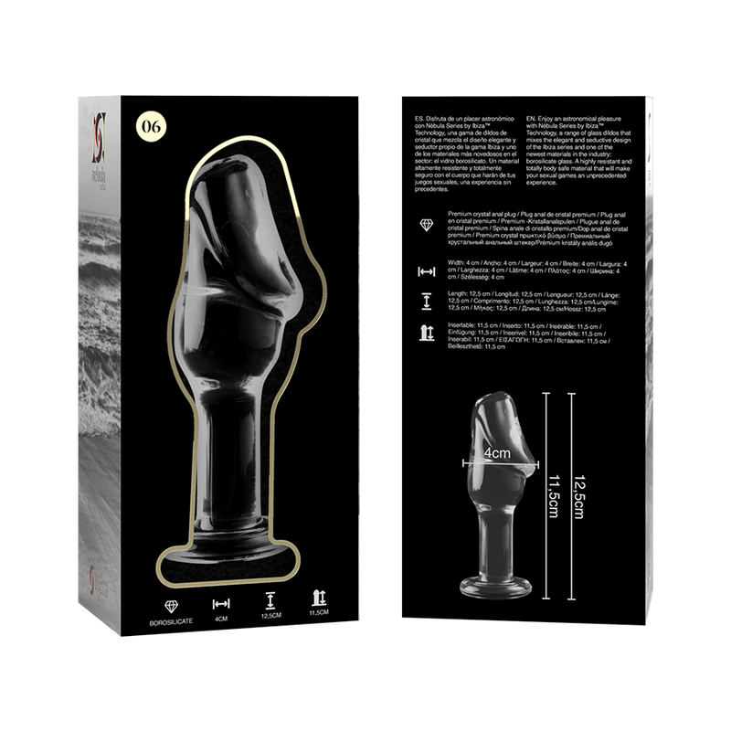 Plug Anal Verre Borosilicate Modèle 6 Base Large 12,5 cm - Nebula Series By Ibiza