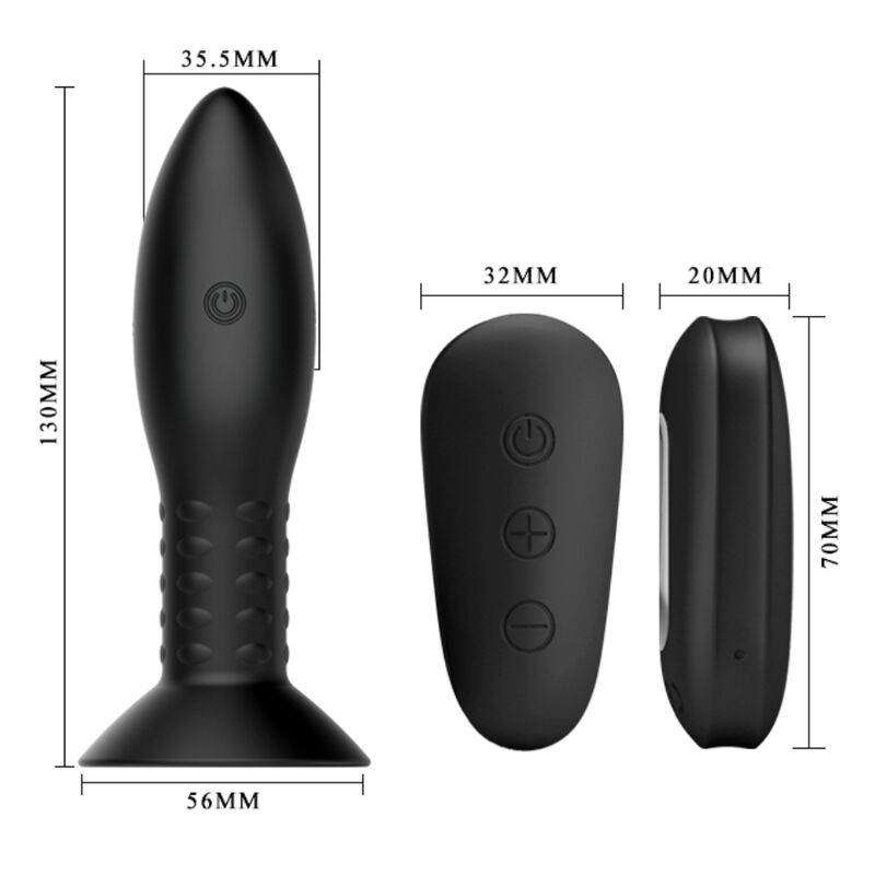 Plug Anal Vibrant Billes Rotatives Télécommande 12 Modes USB - Mr Play