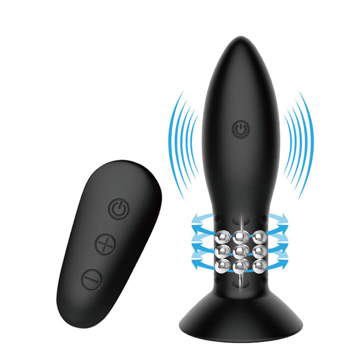 Plug Anal Vibrant Billes Rotatives Télécommande 12 Modes USB - Mr Play