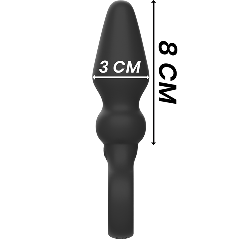Plug Anal Vibrant Ozzy Silicone Double Couche 10 Modes - Black&Silver