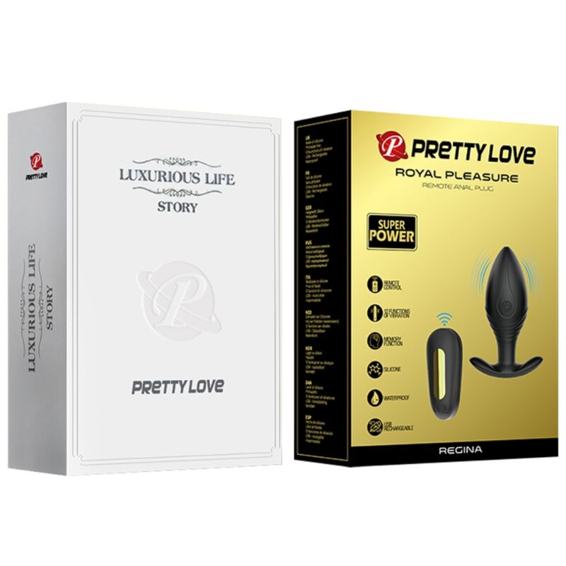 Plug Anal Vibrant Regina 12 Modes Rechargeable Télécommande - Pretty Love
