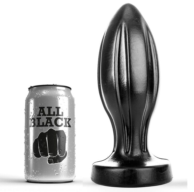 Plug Anal XXL 21 cm Rainuré PVC Étanche - All Black