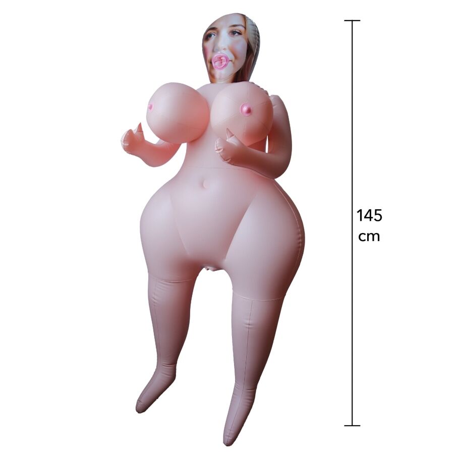 Poupée Gonflable Heavy Heather Courbes Généreuses 145 cm 3 Orifices - Hidden Desire